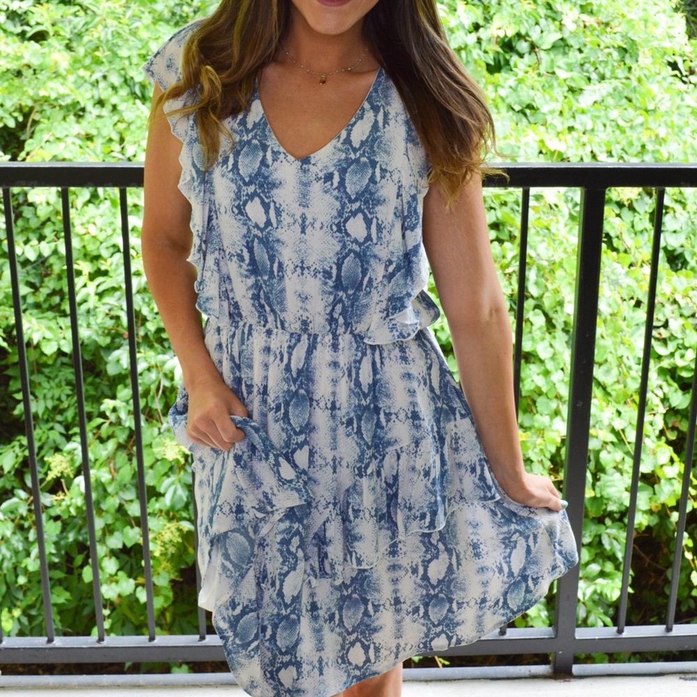 Denim Blue Snakeskin Dress